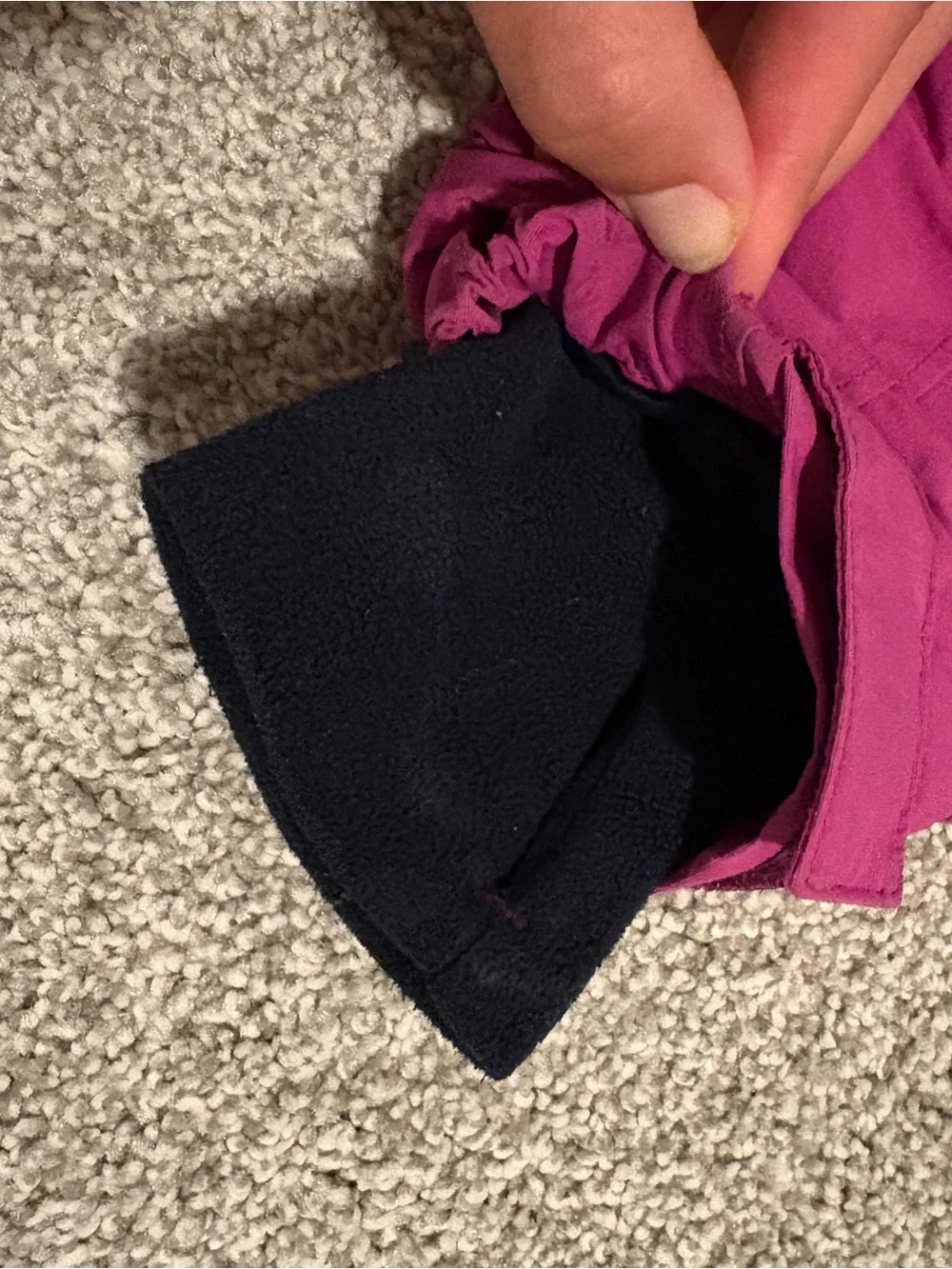 Lands' End Two-Tone Berry and Magenta Hooded Winter Coat